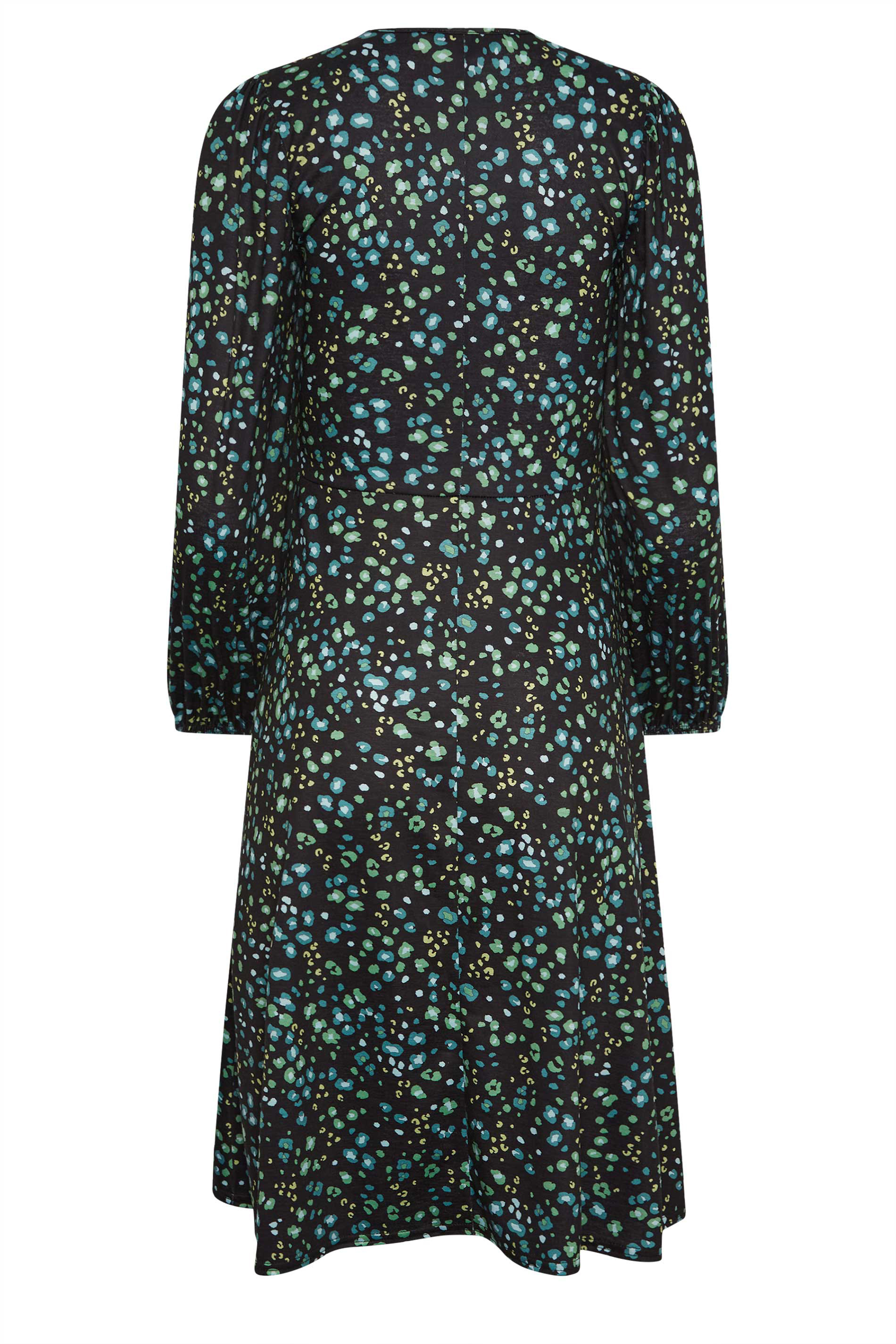 PixieGirl Black & Green Animal Markings Midi Dress | PixieGirl  7