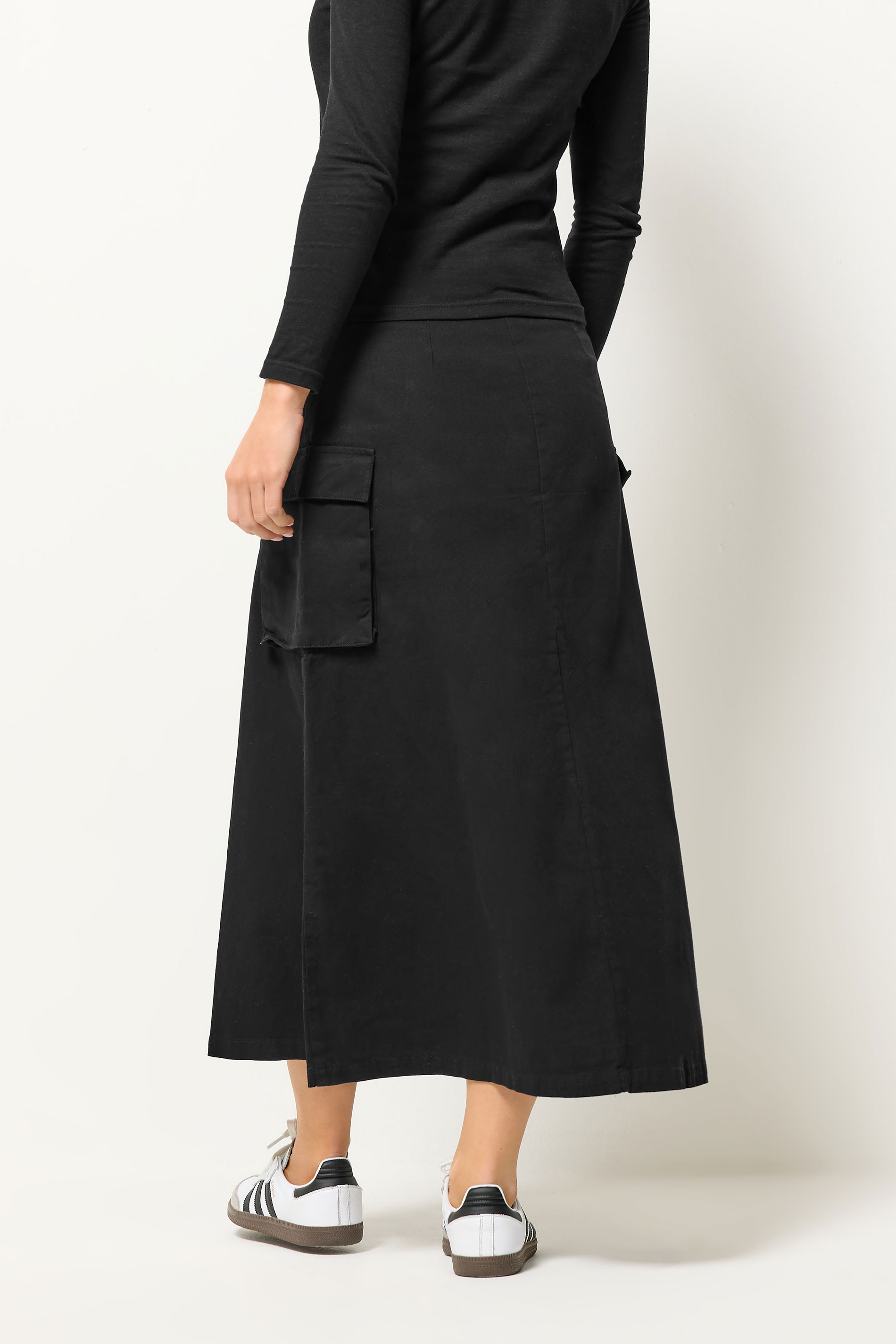 PixieGirl Petite Women's Black Cargo Maxi Skirt | PixieGirl 3