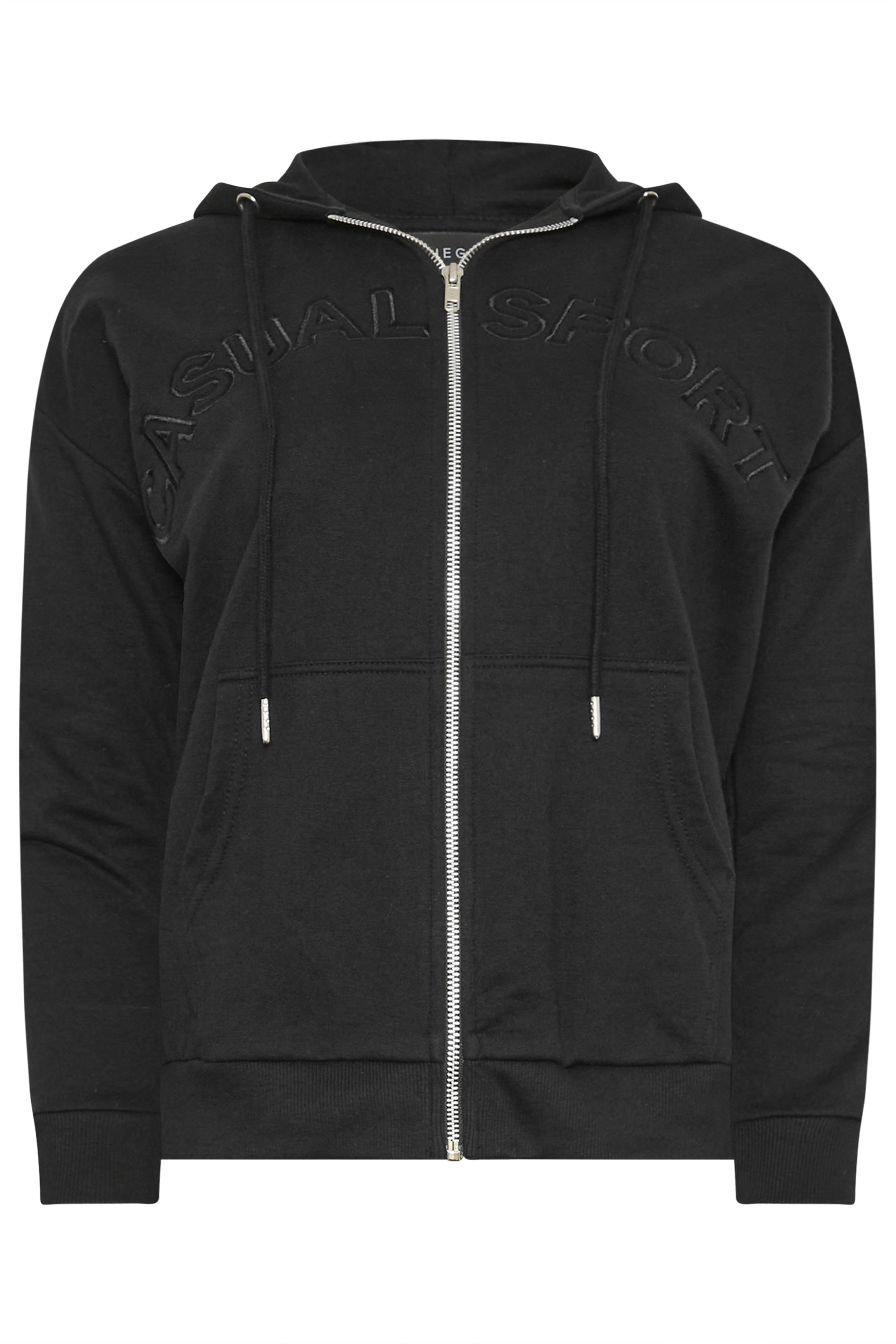 PixieGirl Petite Women's Black Slogan Zip Up Hoodie | PixieGirl 6