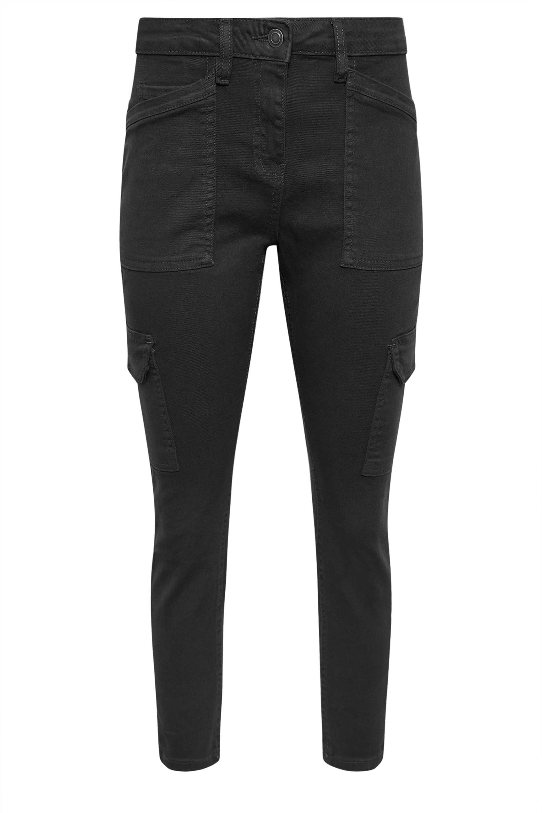 PixieGirl Petite Womens Black Pocket Detail Cargo Skinny Jeans | PixieGirl 5