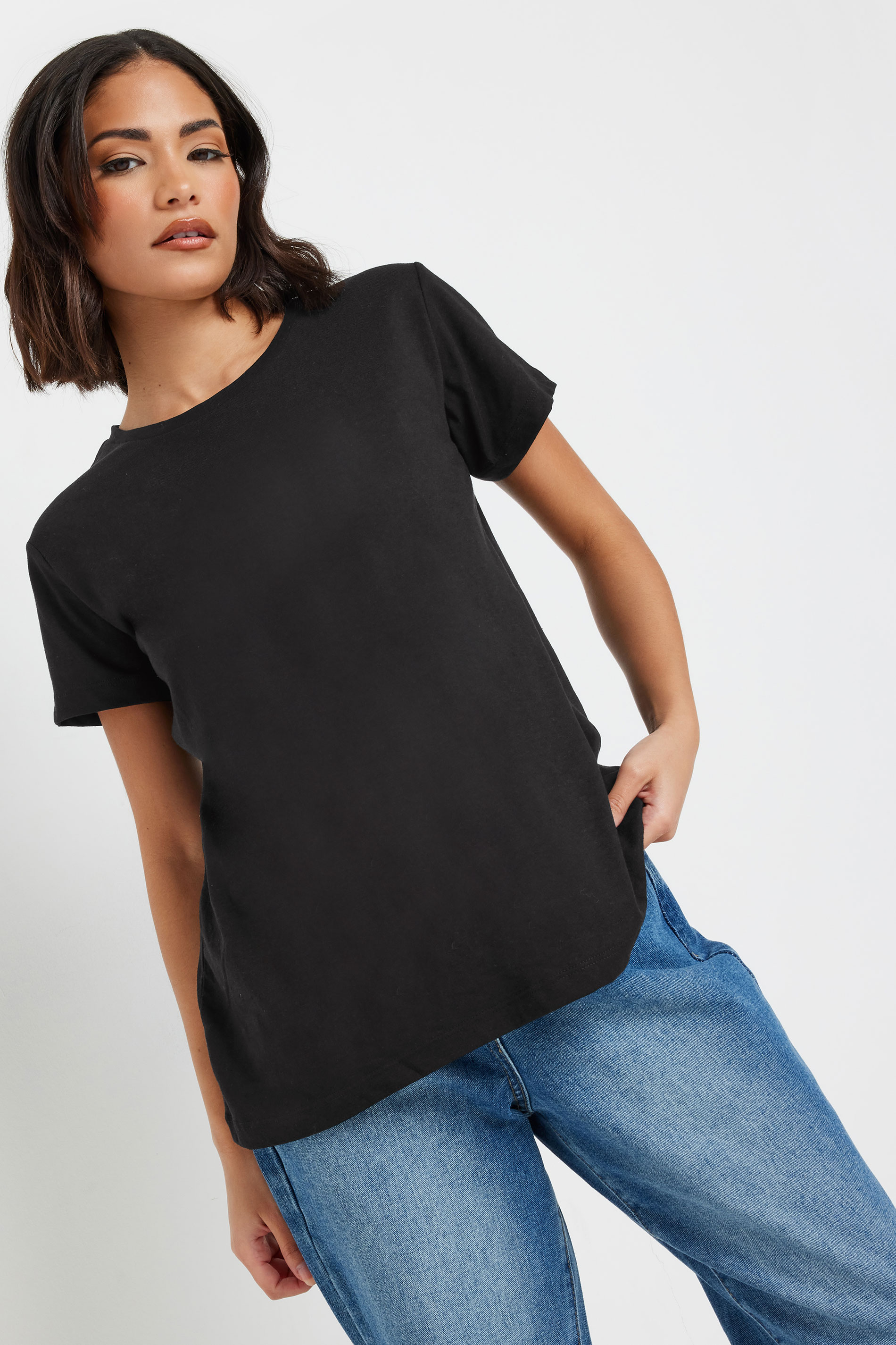 2 PACK Petite Black & White Basic T-Shirts | PixieGirl 2