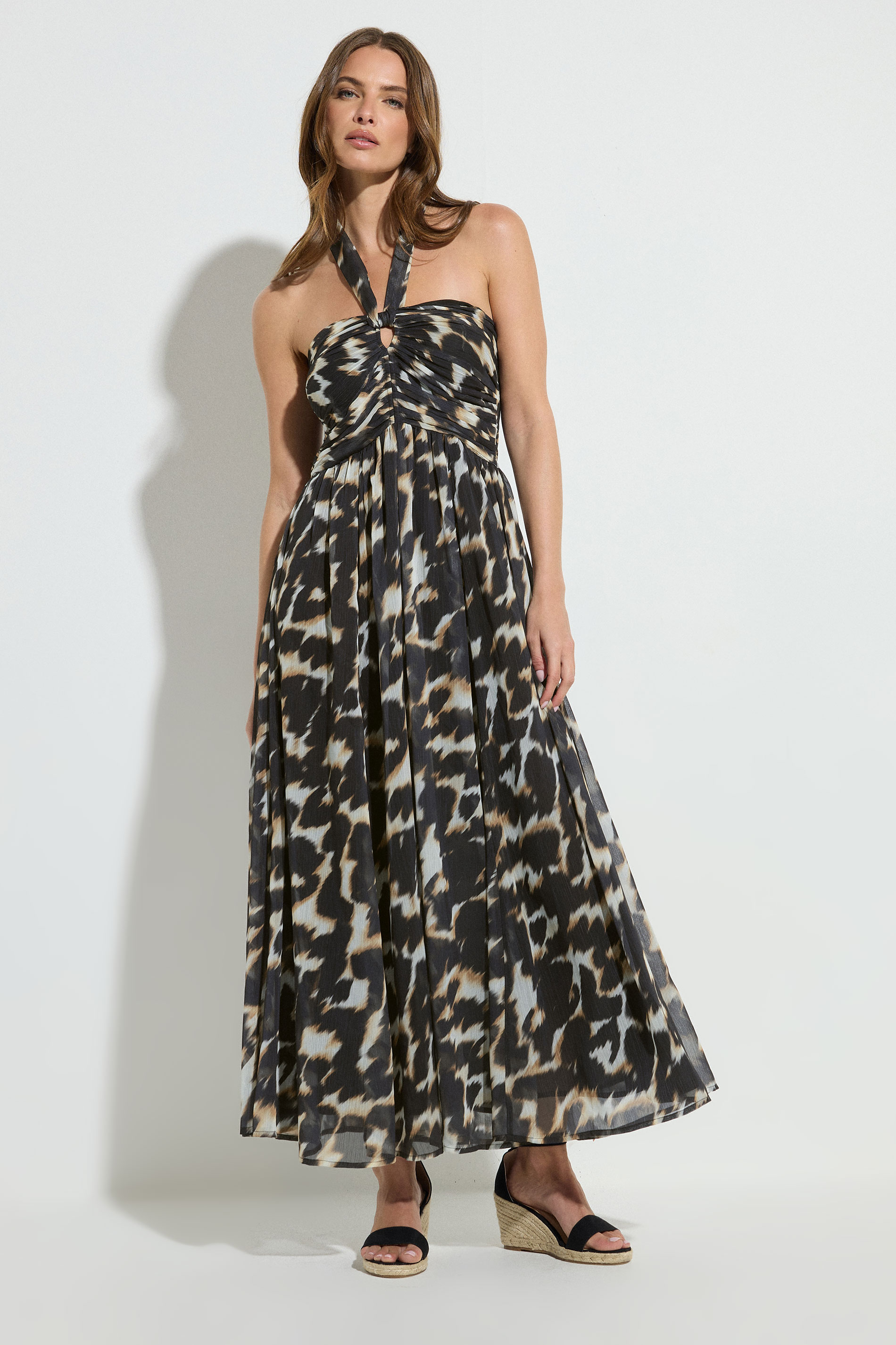 STAR Black Leopard Print Halter Neck Dress | StarByJM 3