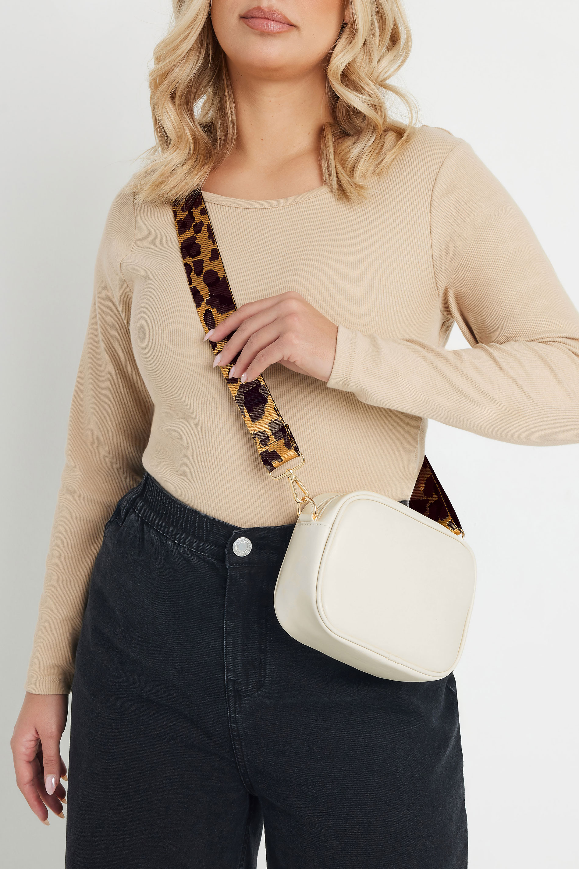 Natural Brown Leopard Cross Body Bag | Yours Clothing 1