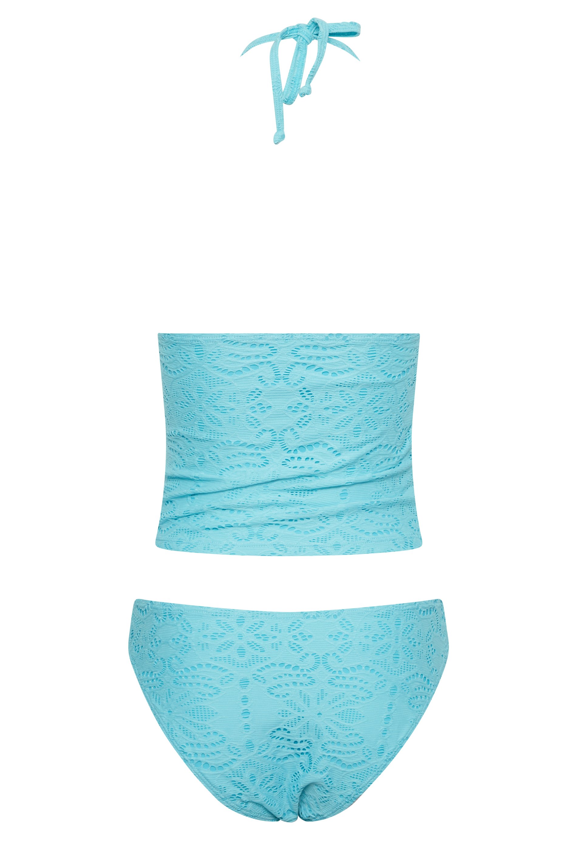 Petite Turquoise Blue Crochet Tankini | PixieGirl 8