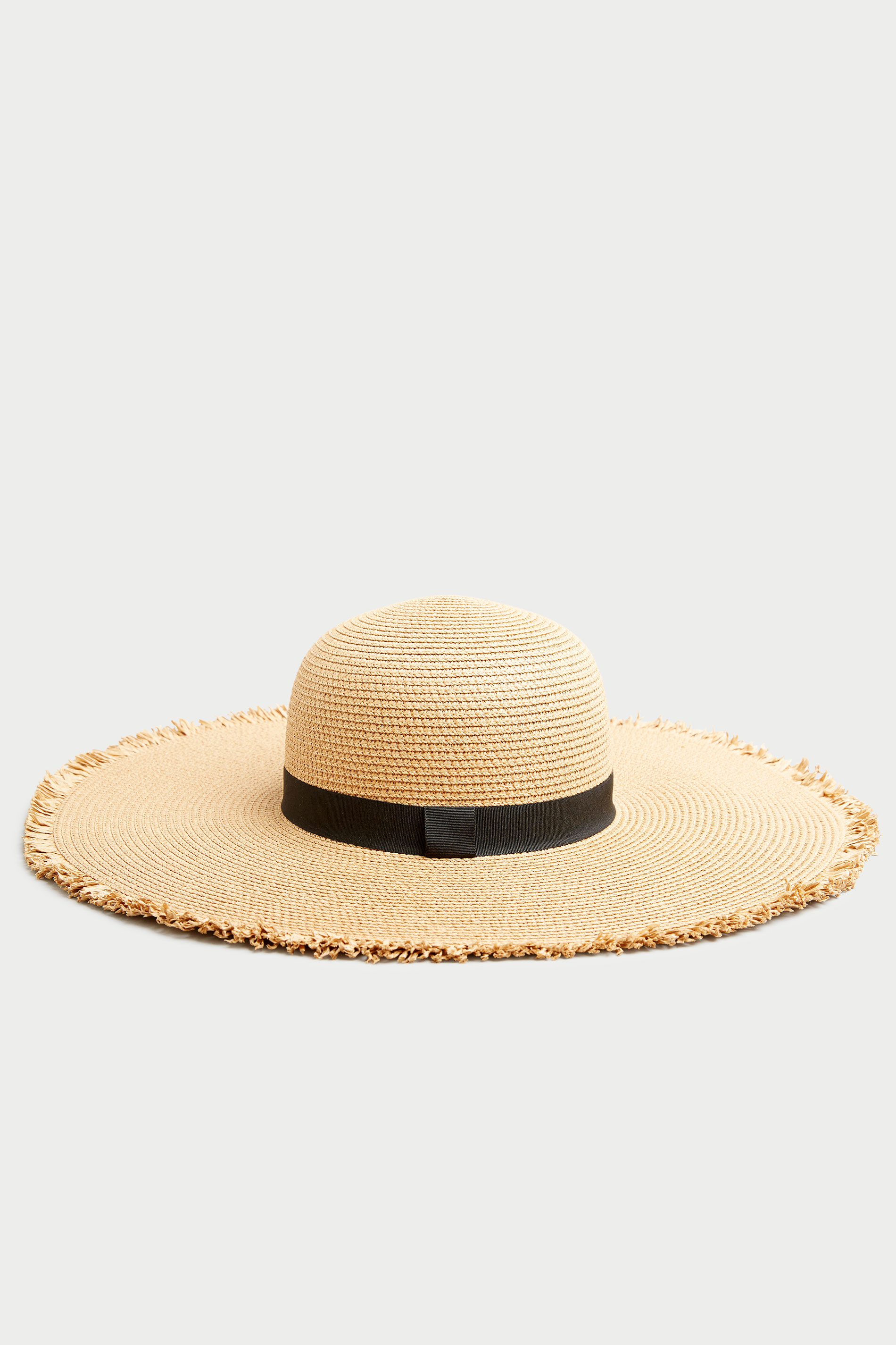 Brown Frayed Edge Straw Hat | Yours Clothing 2