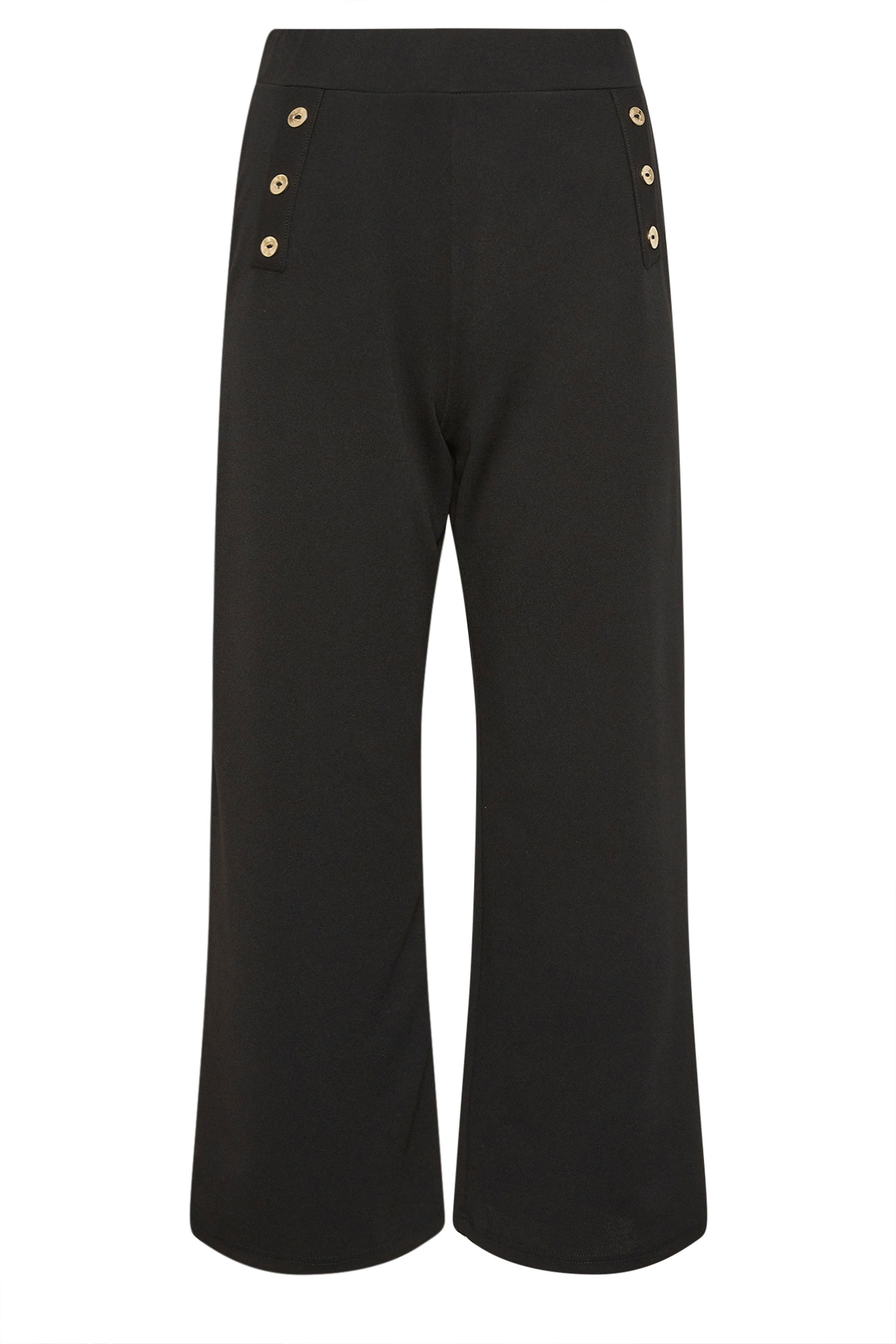 M&Co Petite Black Military Button Trousers | M&Co 5