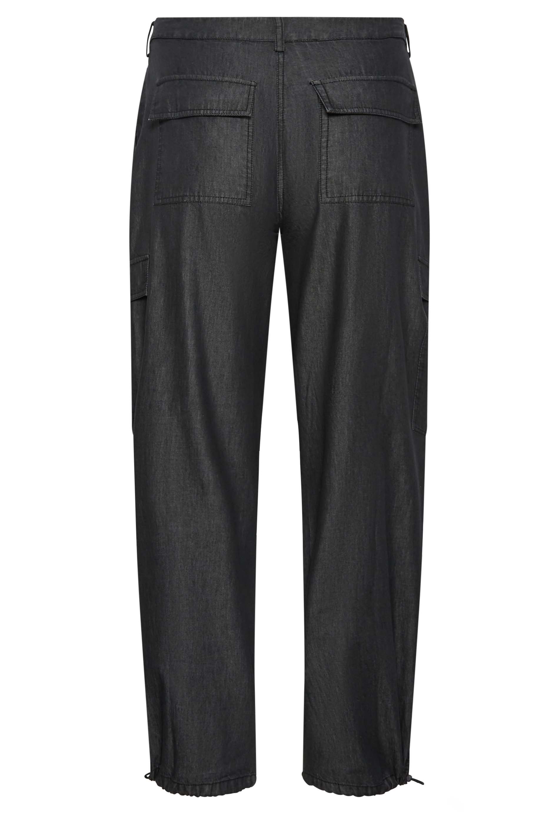 PixieGirl Black Washed Denim Parachute Trousers | PixieGirl 7