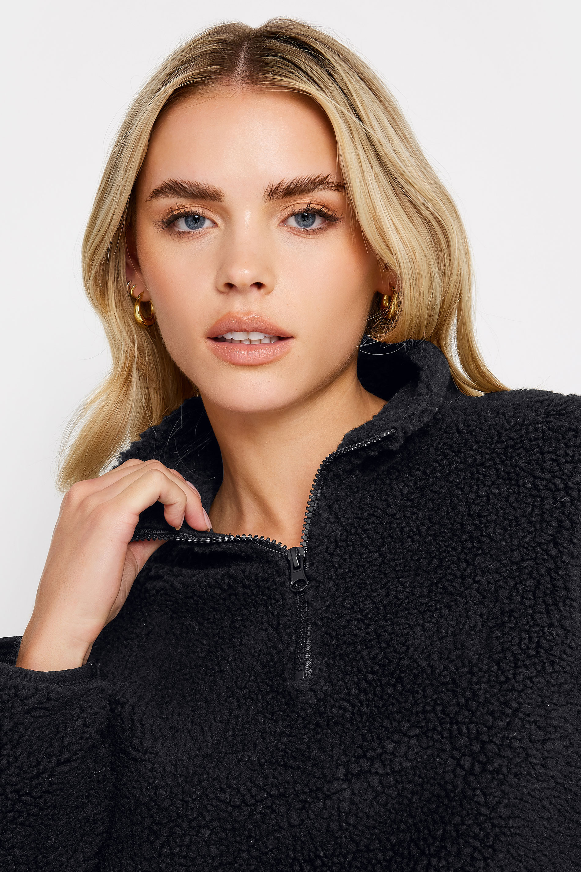 PixieGirl Black Half Zip Teddy Fleece Jacket | PixieGirl  4